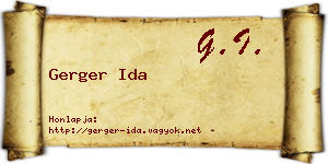 Gerger Ida névjegykártya